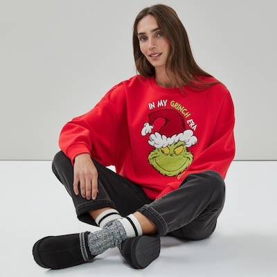 Grinch Festive Graphic Sweatshirt - Red