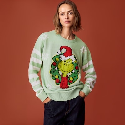 Chandail en tricot de style festif Grincheux - Vert