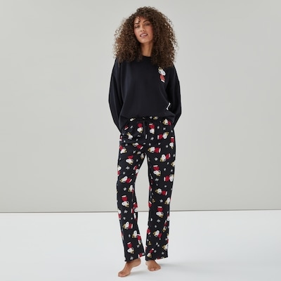 Pantalon de nuit festif, Snoopy de Peanuts - Noir