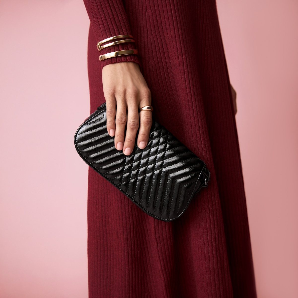 Sac  bandoulire matelass - Noir