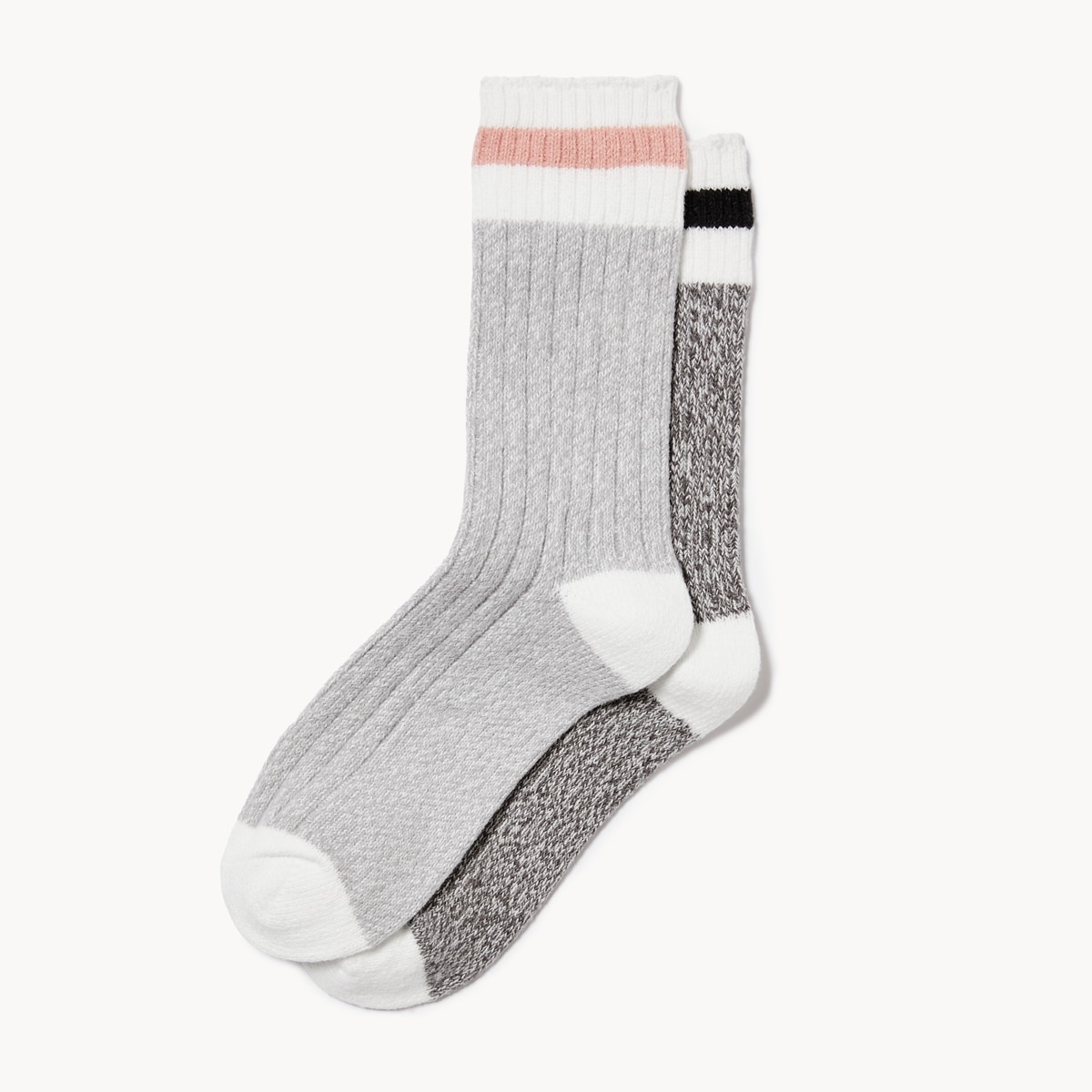 2-Pack Ultra Soft Ribbed Crew Socks