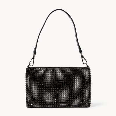 Embellished Clutch Crossbody Purse - Black