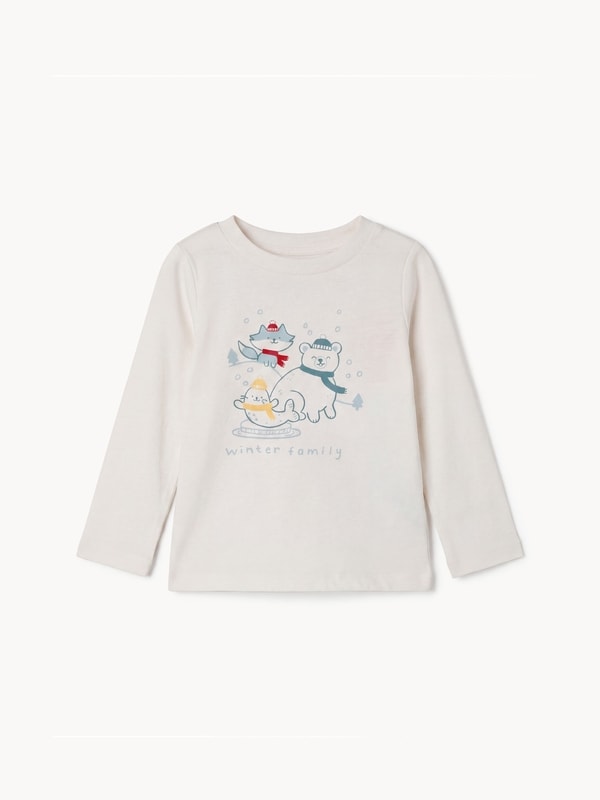Baby Boys' Printed Long Sleeve Top - Off White