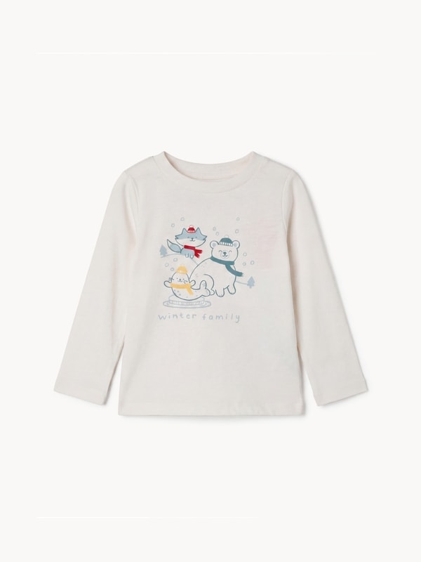 Baby Boys' Printed Long Sleeve Top - Off White