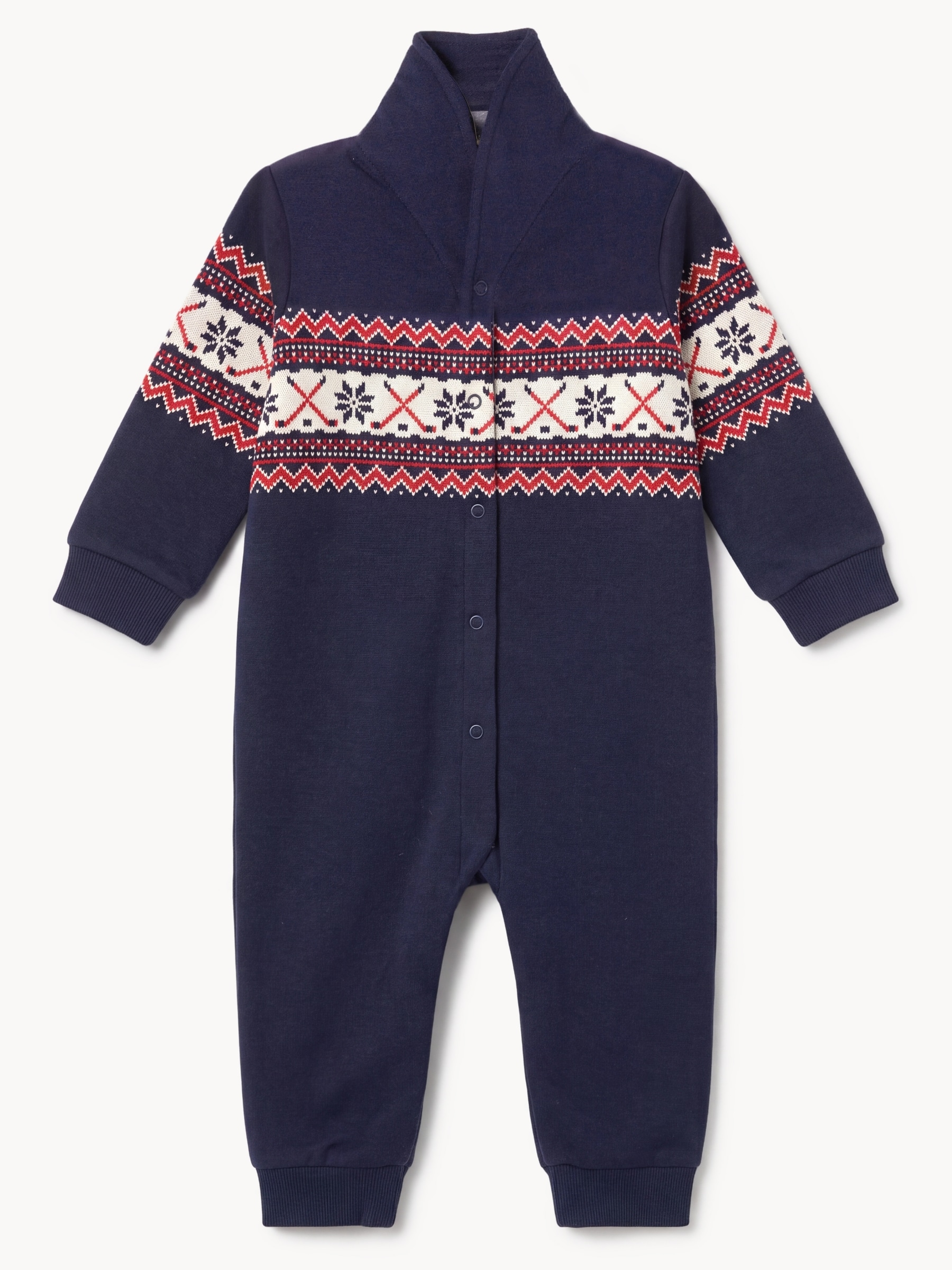 Baby Boys' Printed Shawl Collared Romper