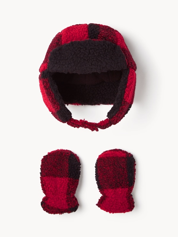 Baby Boys' Buffalo Check Trapper Set - Red