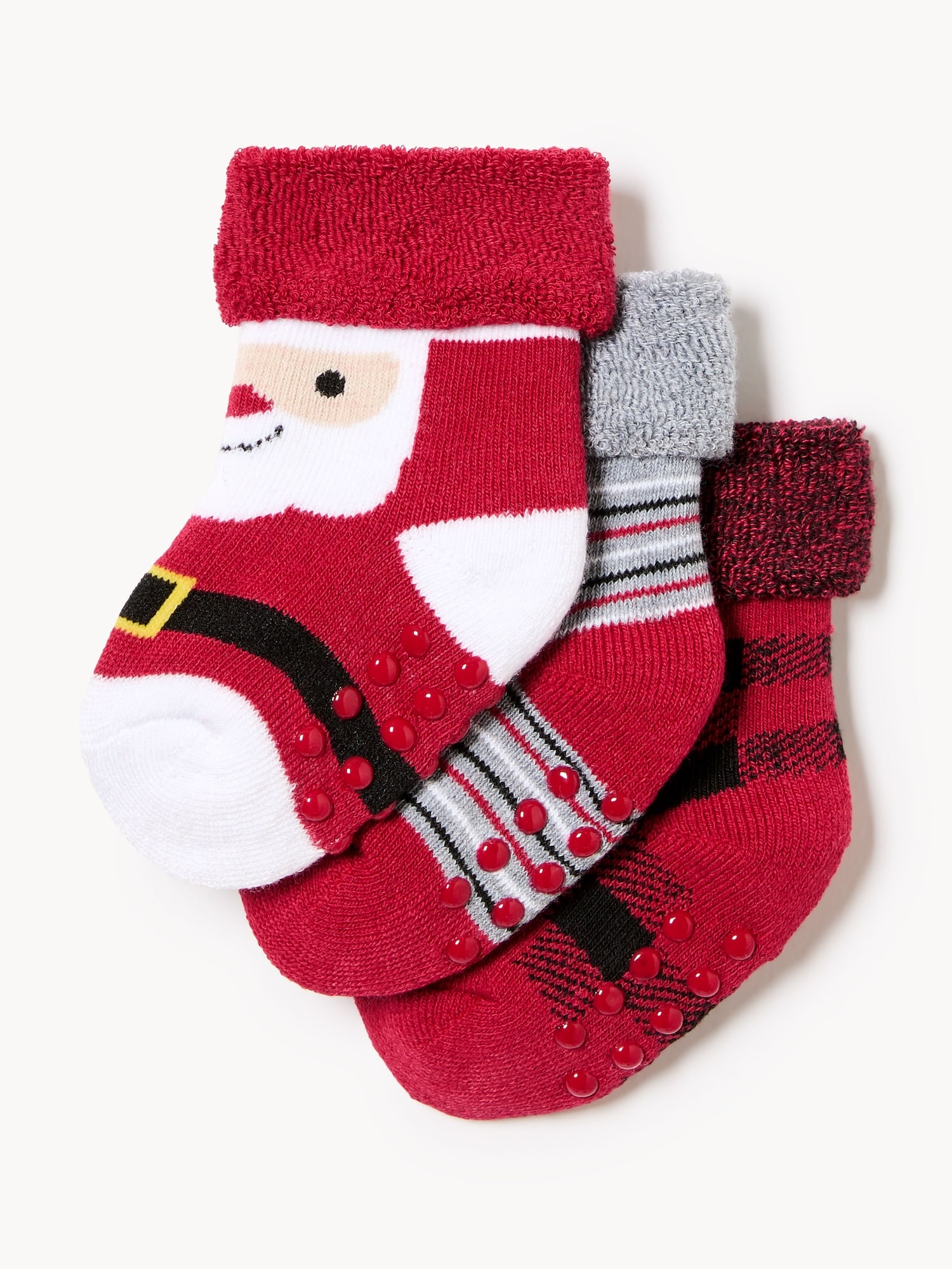 Ens. 3&nbsp;paires de chaussettes tube des Fêtes, bébés