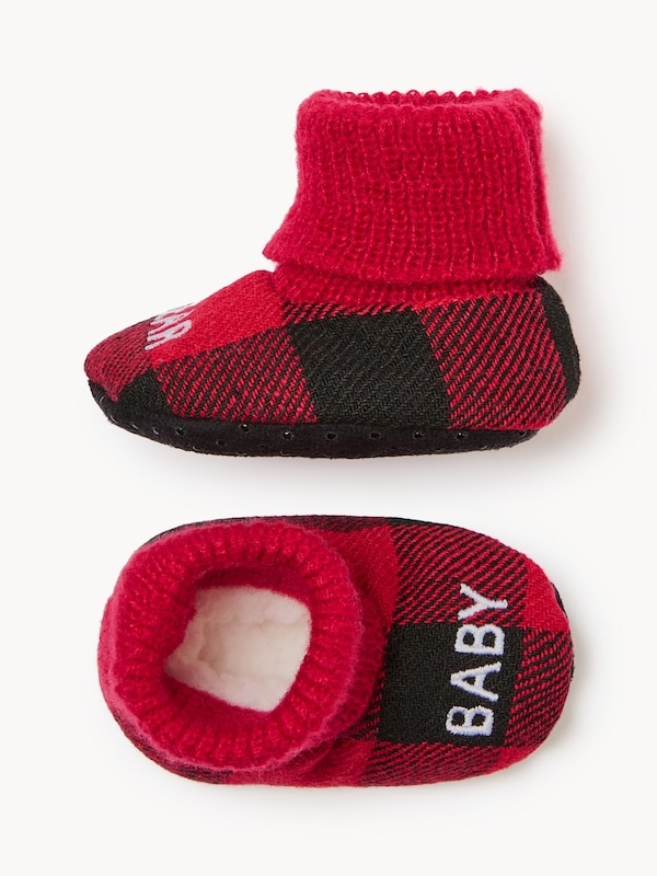 Baby Boys' Buffalo Plaid Slipper Socks