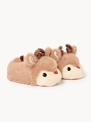 Baby Boys' Reindeer Slippers - Brown