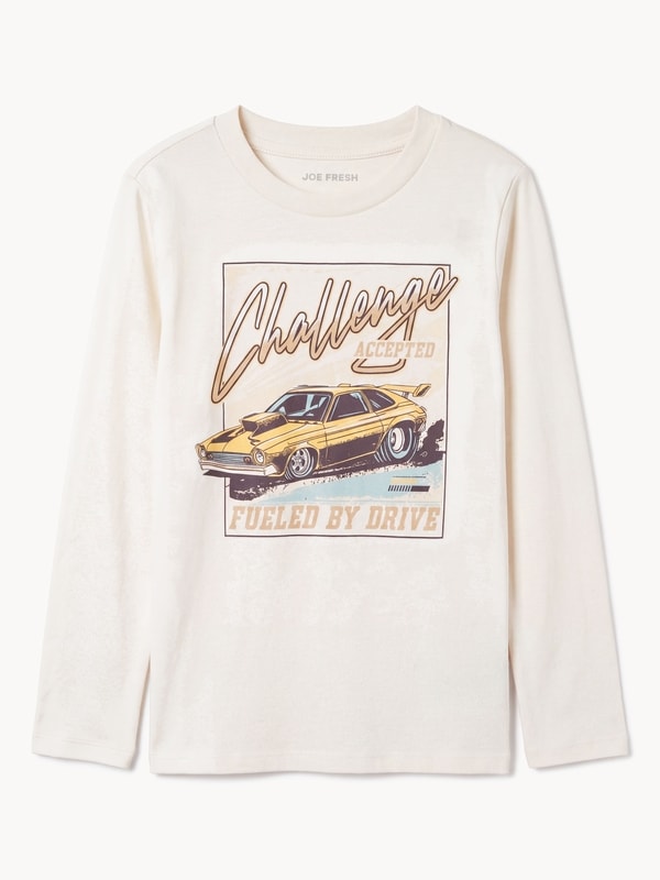 Kid Boys' Graphic Long Sleeve Top - Off White
