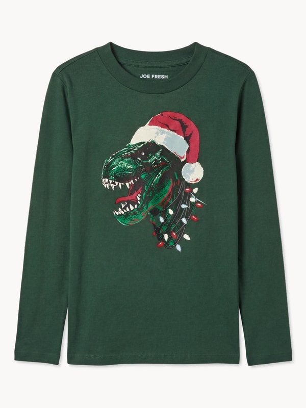 Kid Boys' Graphic Long Sleeve Top - Dark Green