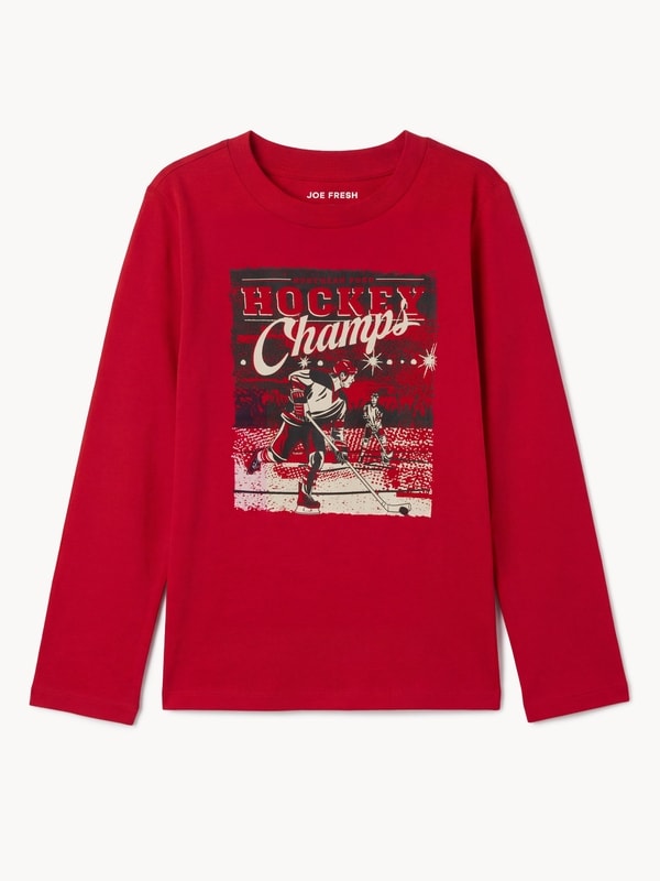 Kid Boys' Graphic Long Sleeve Top - Red