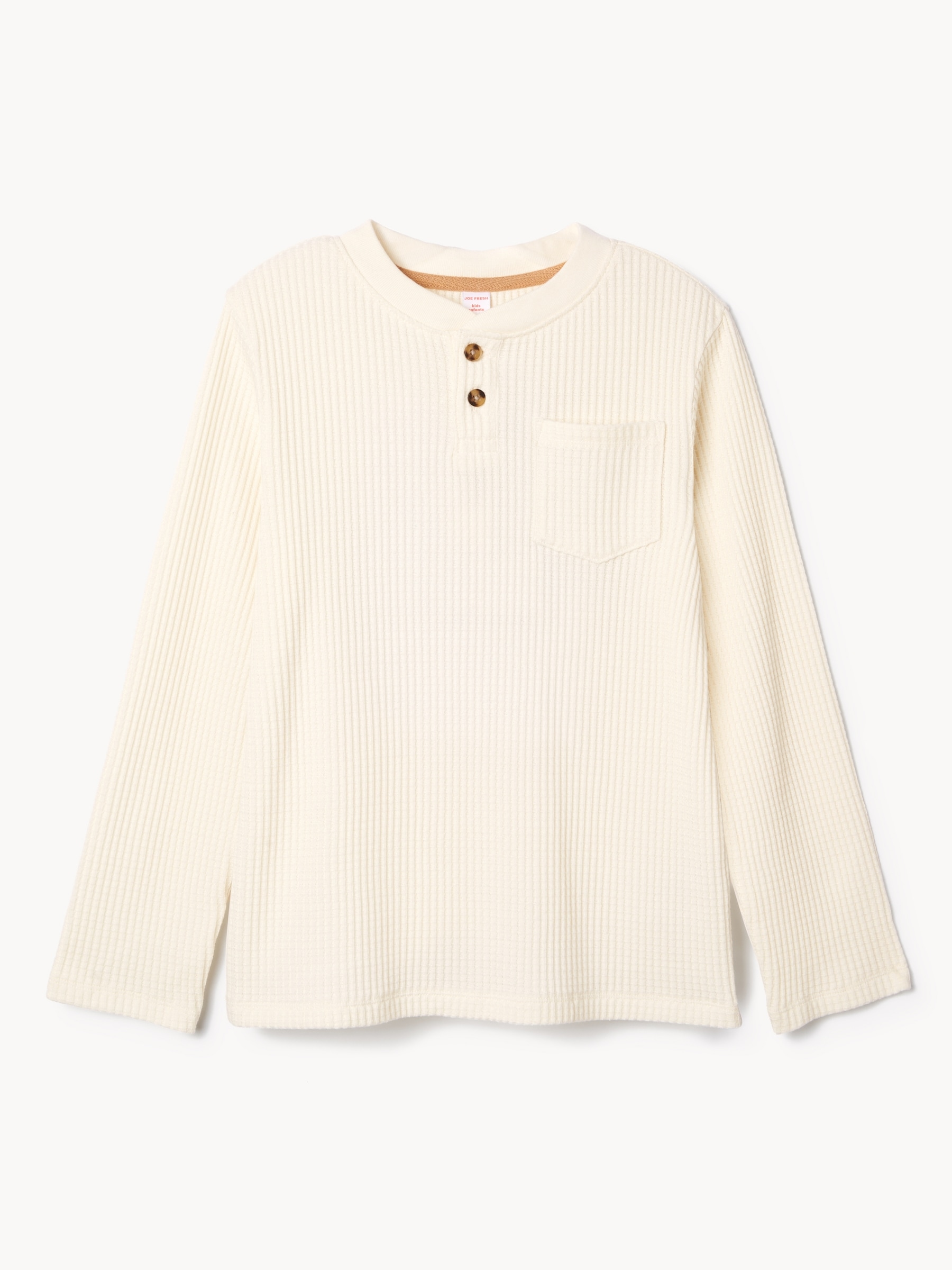 Kid Boys' Waffle-Knit Henley Shirt
