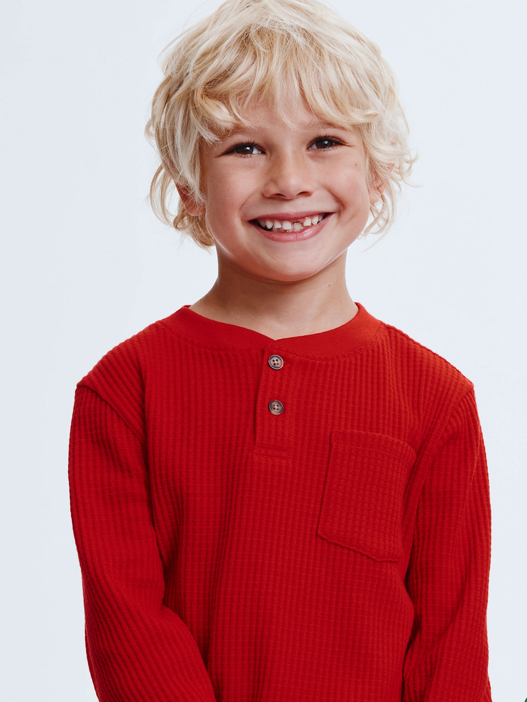 Chemise Henley en tricot gaufré, garçons