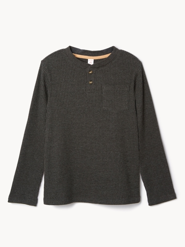 Joe Fresh Chemise Henley en tricot gaufré, garçons 1 ea, 14,00 $/1ch