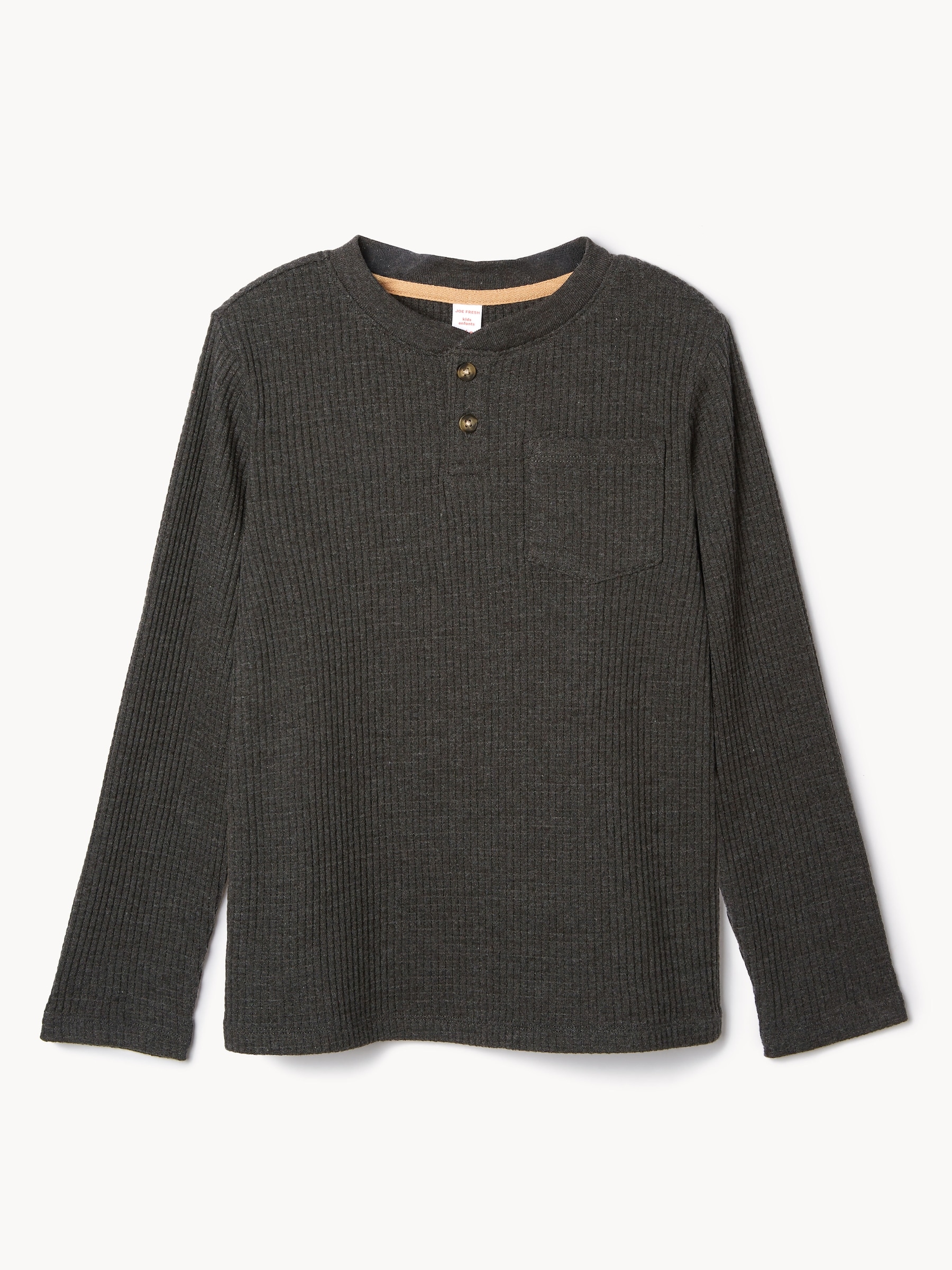 Kid Boys' Waffle-Knit Henley Shirt