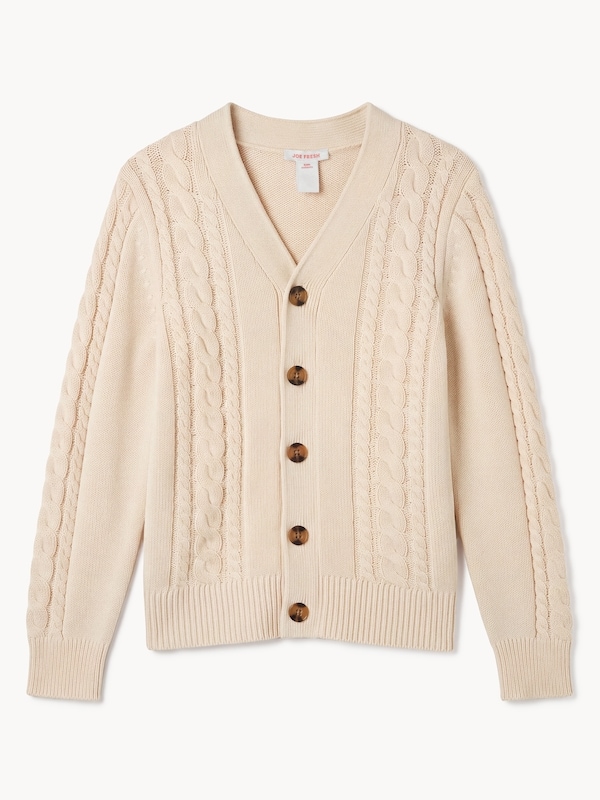 Kid Boys' Cable-Knit Cardigan - Sand
