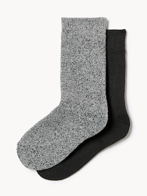 Kid Boys' 2-Pack Thermal Crew Socks - Black