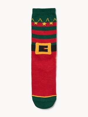 Kid Boys' Elf Holiday Crew Socks - Red
