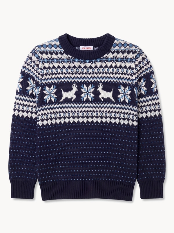 Kid Boys' Fair Isle Sweater - Dark Navy
