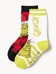 Joe Fresh Kid Boys' Grinch 2-Pack Cozy Crew Socks 1 ea, $12.00/1ea
