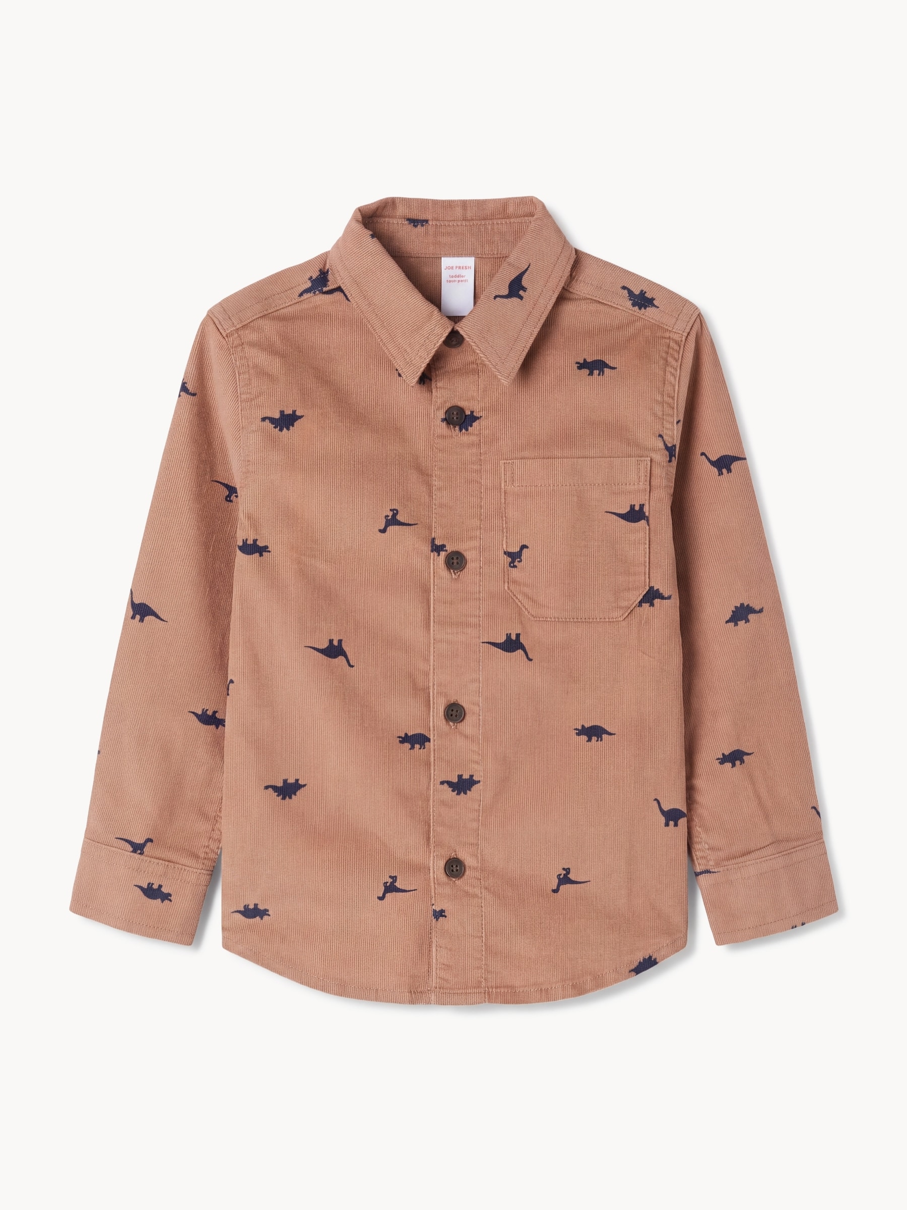 Toddler Boys Corduroy Printed Shirt
