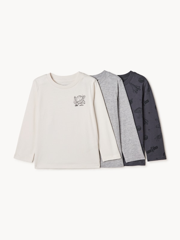 Toddler Boys' 3-Pack Long Sleeve Top - Off White