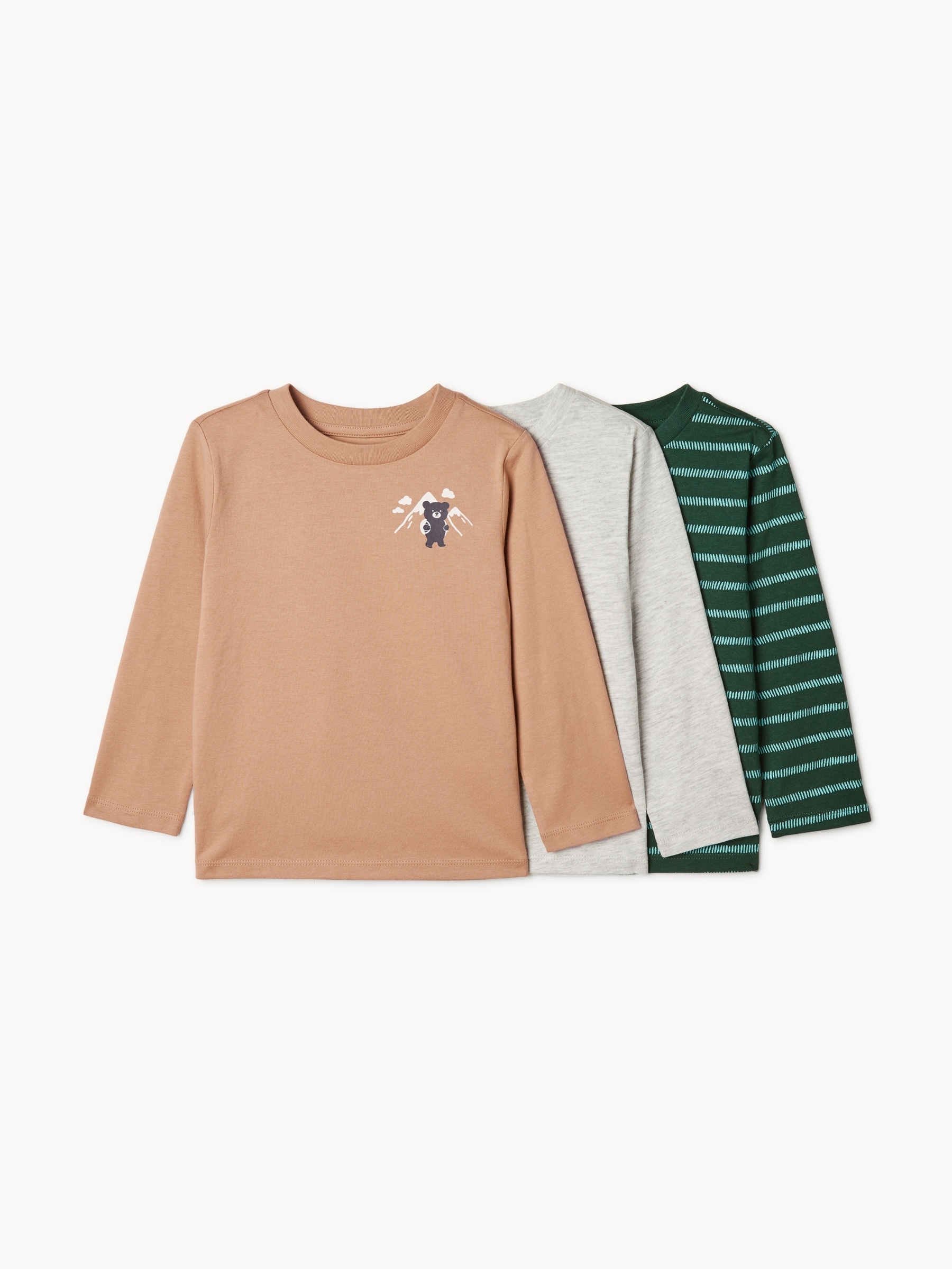Toddler Boys' 3-Pack Long Sleeve Top
