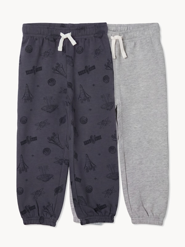 Toddler Boys' 2-Pack Fleece Jogger - Light Grey Mix