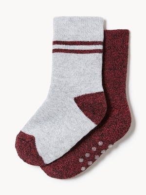 Toddler Boys' 2-Pack Thermal Crew Socks - Red