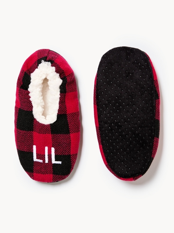 Toddler Boys' Buffalo Plaid Slipper Socks