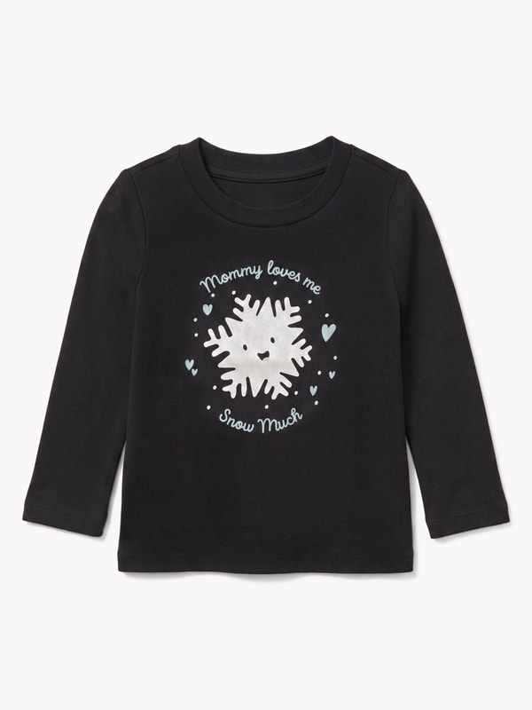 Baby Girls' Graphic Long Sleeve Top - JF Black