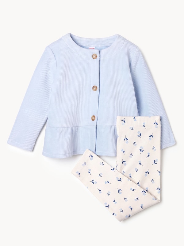 Baby Girls' Corduroy Set - Light Blue