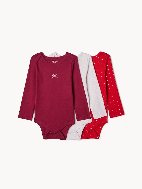 Joe Fresh Cache-couches à manches longues, 3, bébés filles 1 ea, 16,00 $/1ch