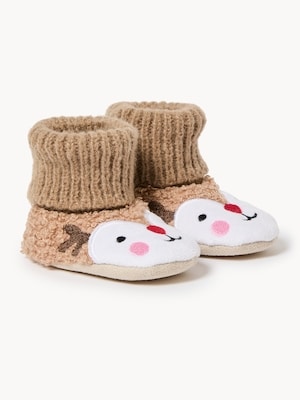 Baby Girls' Slipper Socks - Brown