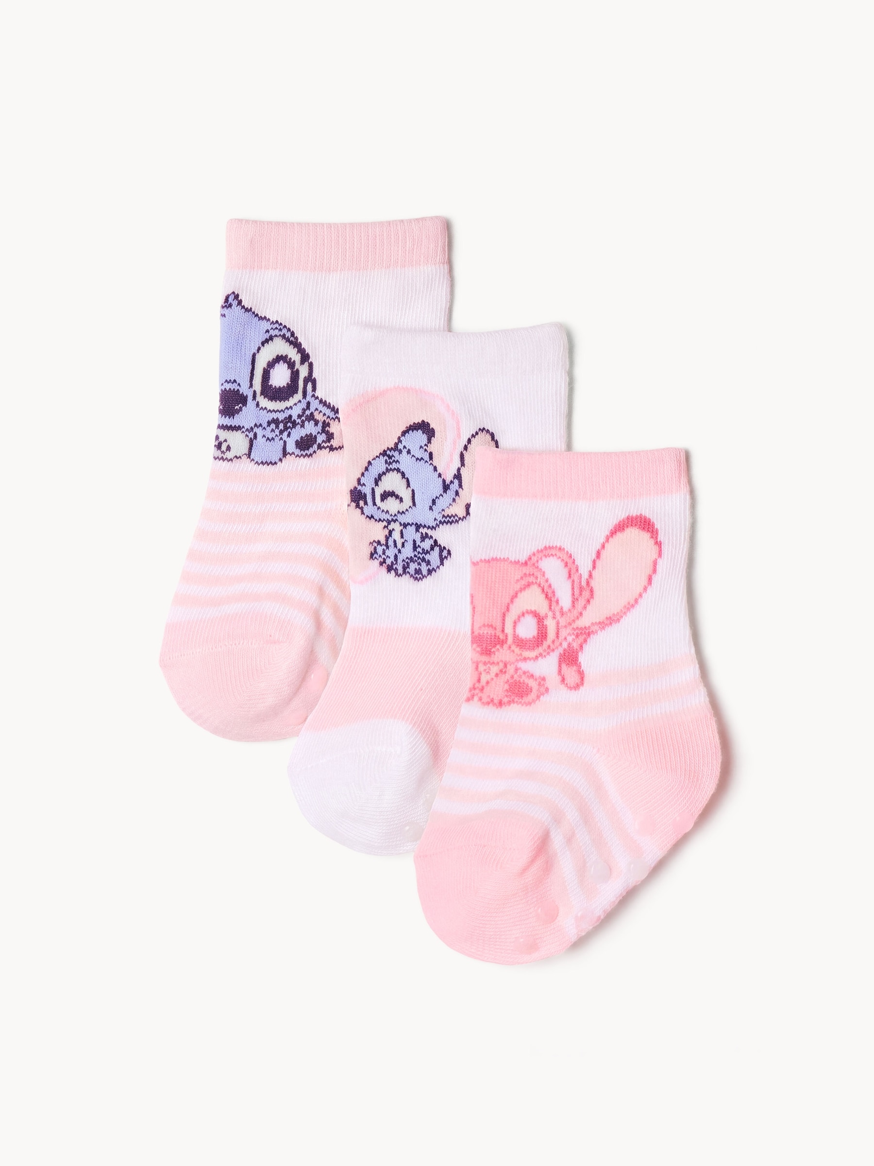 Baby Girls' Disney Stitch 3-Pack Crew Socks
