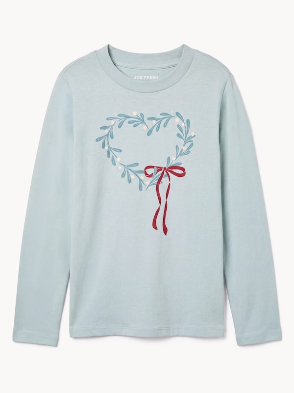 Haut à manches longues, filles - Aqua poussiéreux