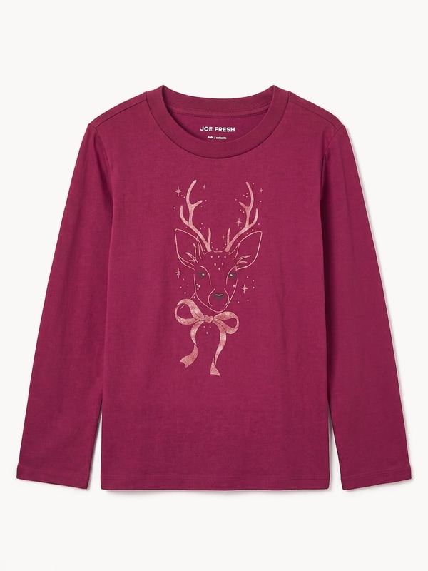 Joe Fresh Haut à manches longues, filles 1 ea, 12,00 $/1ch