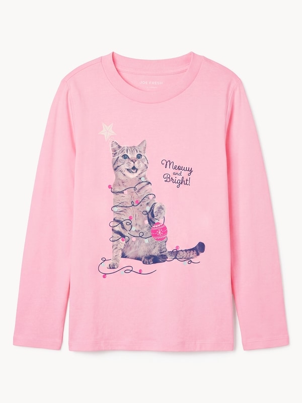 Kid Girls' Long Sleeve Top - Pastel Pink
