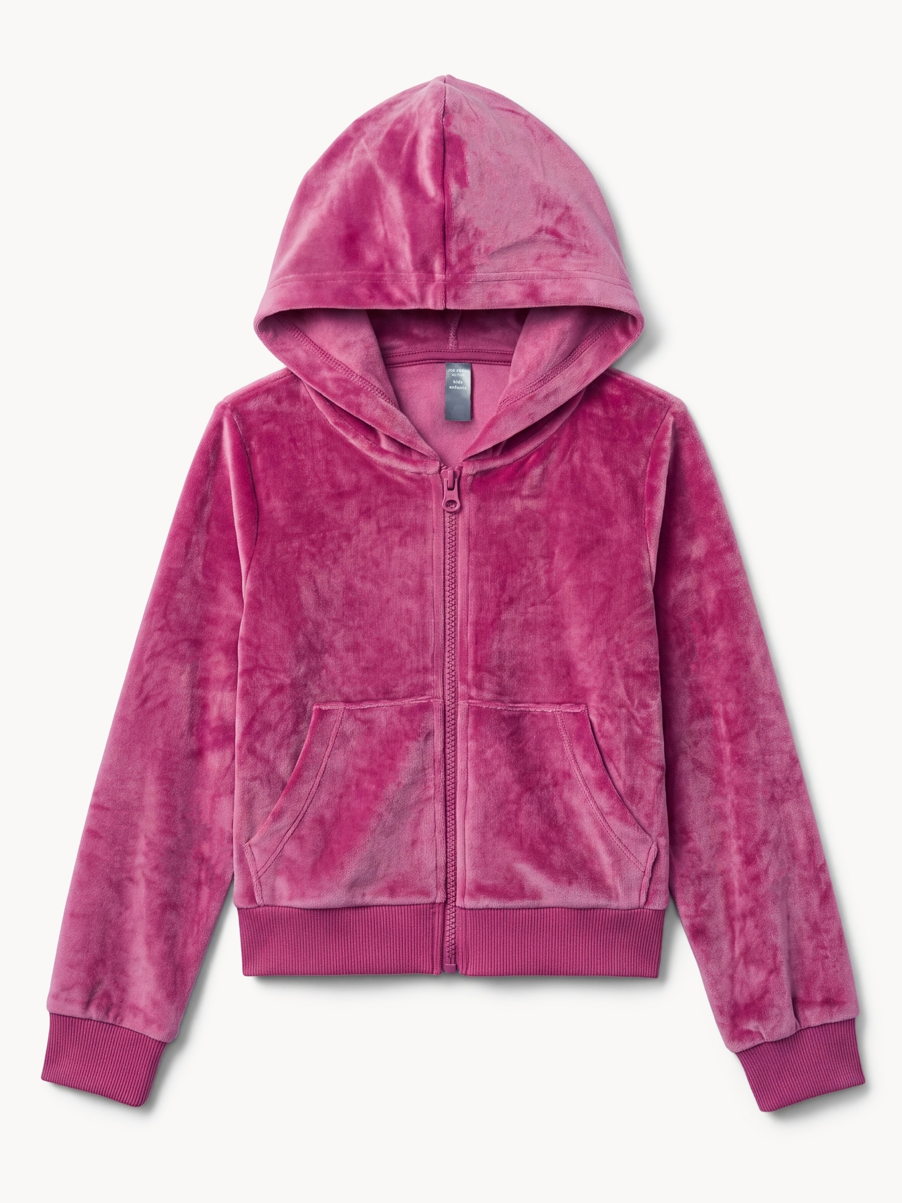 Kid Girls' Velour Zip-Up Hoodie