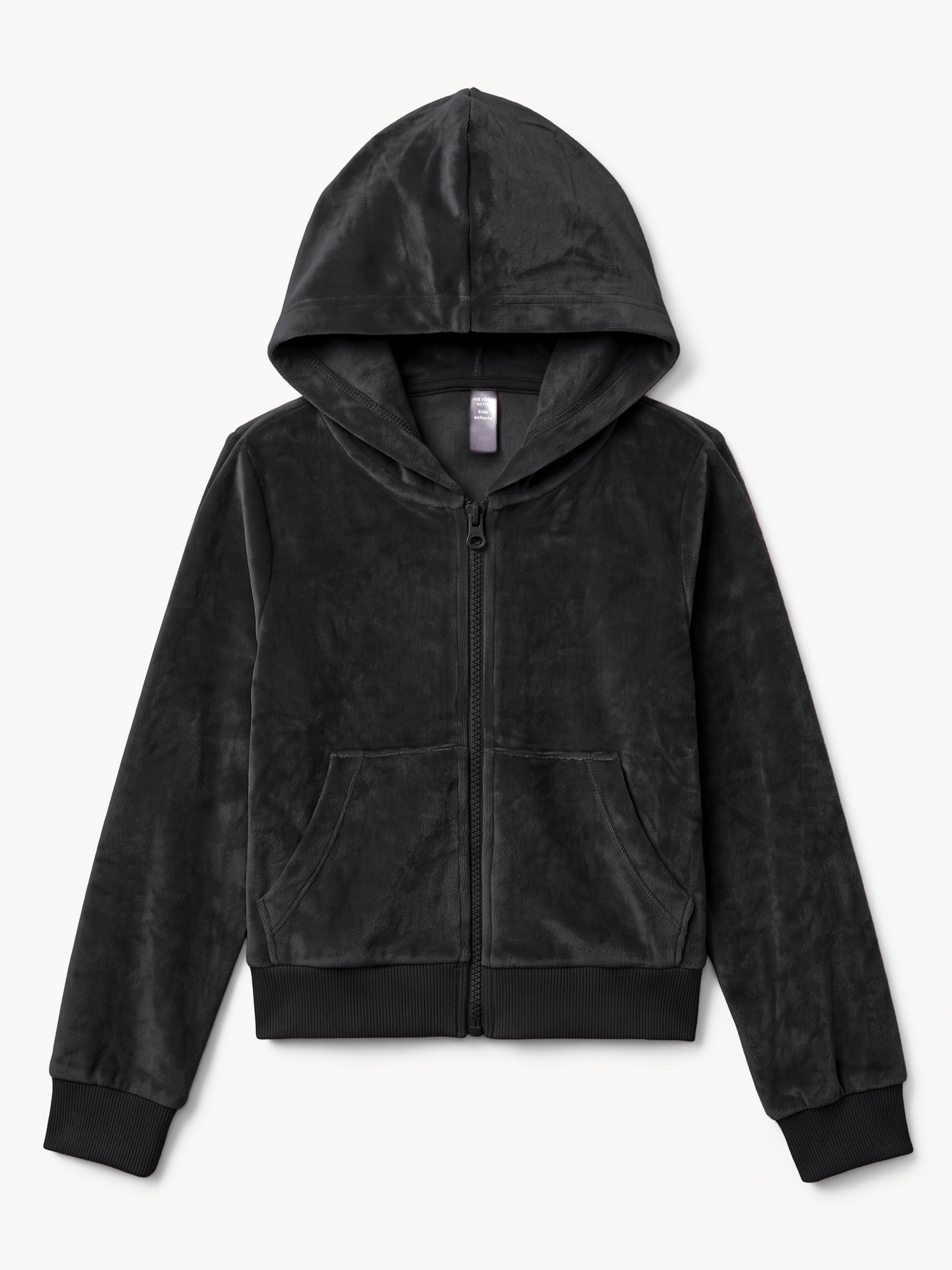 Kangourou à fermeture éclair en velours, filles