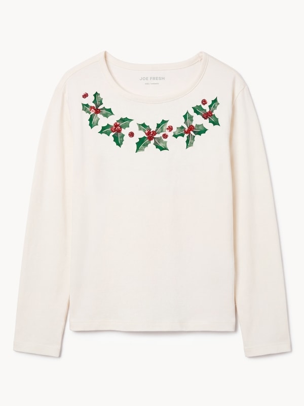Joe Fresh Kid Girls' Sequin Graphic Long Sleeve Top 1 ea, $16.00/1ea