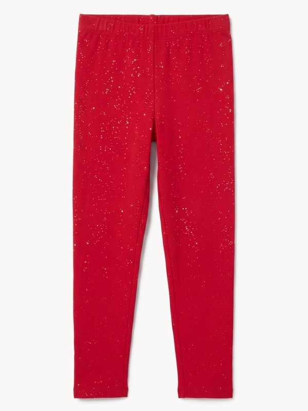 Legging scintillant, filles - Rouge