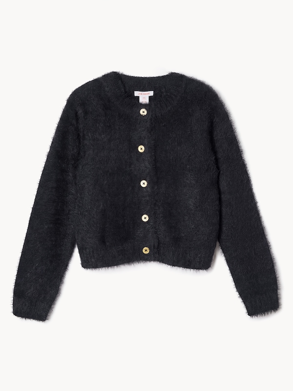 Kid Girls' Eyelash Cardigan - JF Black