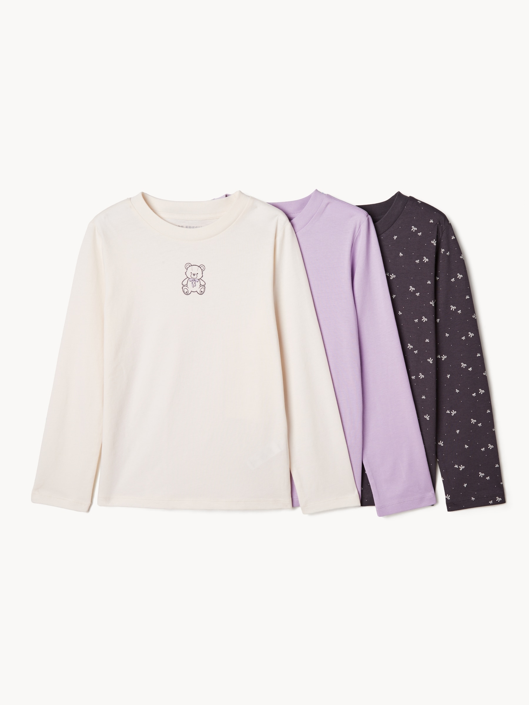 Kid Girls' 3-Pack Long Sleeve Top