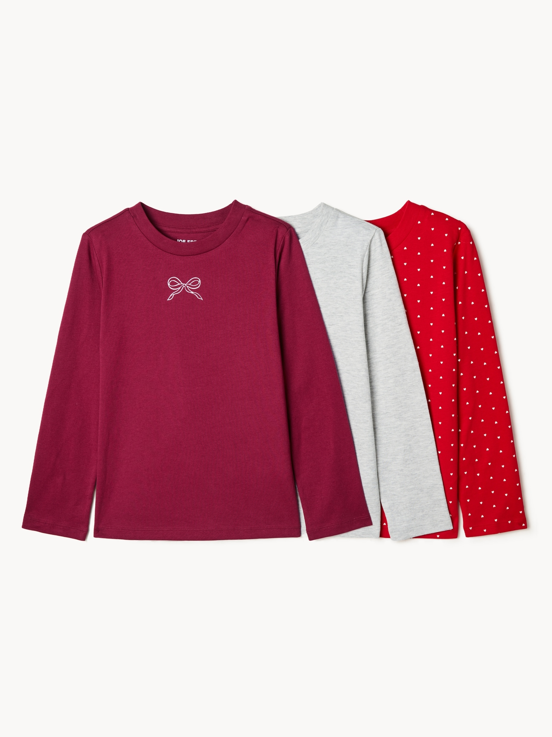 Ensemble de 3 hauts à manches longues, filles