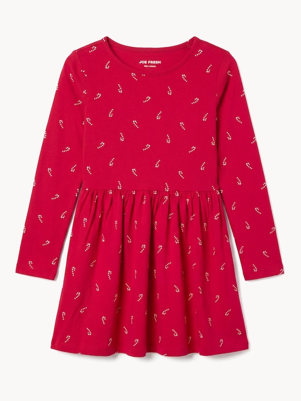 Kid Girls' Long Sleeve Dress - Red