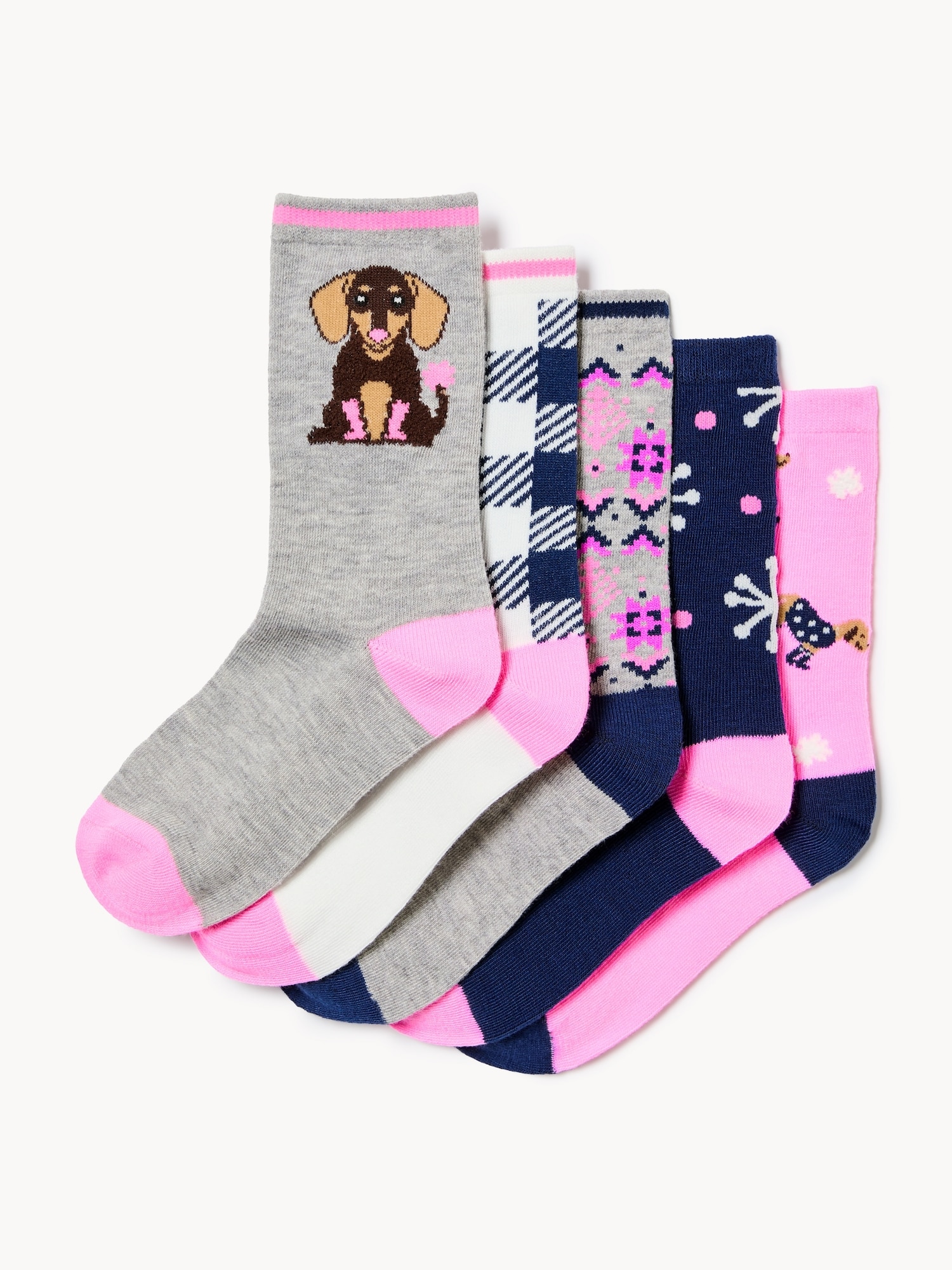 Kid Girls' 5-Pack Holiday Crew Socks