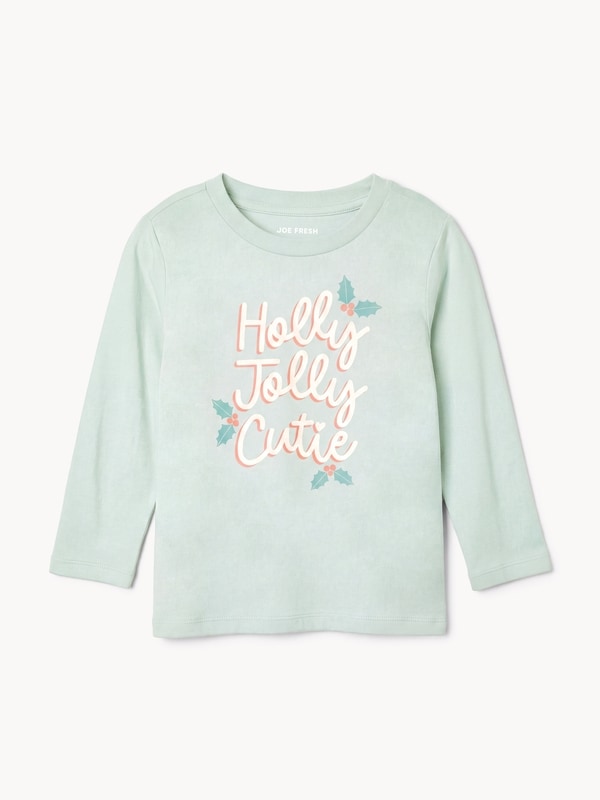Toddler Girls' Long Sleeve Top - Dusty Aqua
