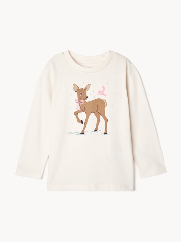 Toddler Girls' Long Sleeve Top - Off White